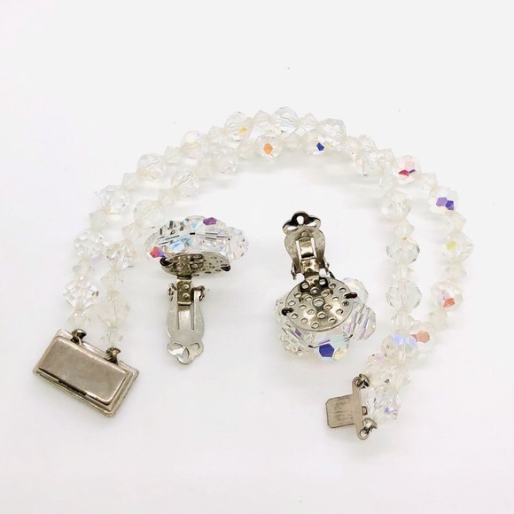 Vintage Art Deco Aurora Borealis Rhinestone Jewelry - Picture 4 of 10